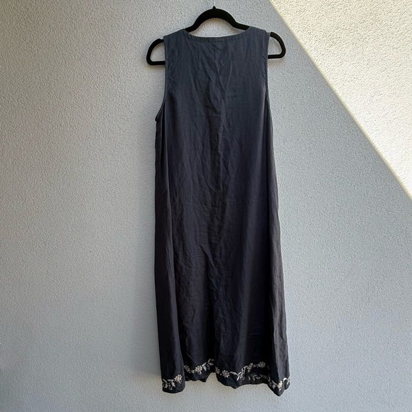 J. Jill Luxurious Pure Jill Embroidered Linen Maxi Dress Size Medium - Picture 4 of 8